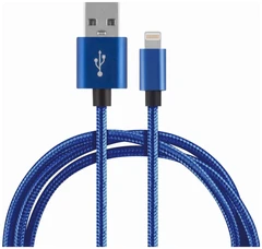 Купить Кабель Energy ET-27 USB - Lightning, 1 м, 2 А, синий / Народный дискаунтер ЦЕНАЛОМ