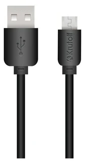 Кабель Krutoff Classic USB - microUSB 0.2 м, 1.5 А, черный