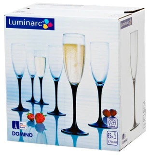 Набор бокалов для шампанского Luminarc Domino 6 пр, 0.17 л 