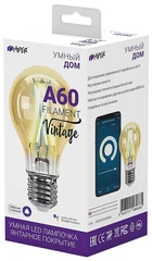 Купить Лампа светодиодная HIPER IoT Filament Vintage, E27, A60, 7Вт / Народный дискаунтер ЦЕНАЛОМ