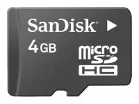 Карта памяти MicroSD SanDisk 16Gb (SDSDQM-016G-B35A) Class 4 + адаптер SD 