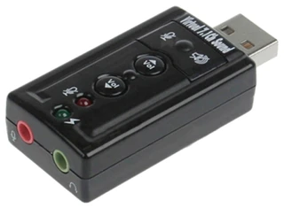Звуковая карта USB TRUA71 (Cmedia CM108), 24bit, 48kHz, 2.0ch(7.1 virtual), регулятор громкости, RTL,