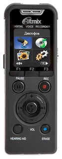 Диктофон Ritmix RR-980 4Gb, динамик, 1.4", 111x40x16 мм, 47 г, MicroSD 
