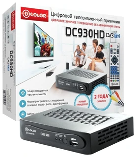 Ресивер DVB-T2 D-COLOR DC930HD черный 