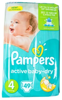 Подгузники PAMPERS Active Baby-Dry Maxi 