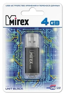Флеш накопитель Mirex UNIT 4GB Black (13600-FMUUND04)