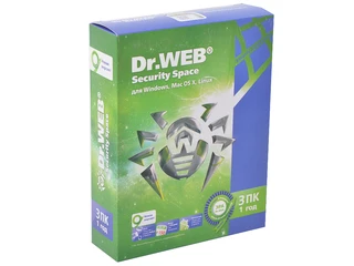 Антивирус Dr.Web Security Space Pro 1 год, 3 ПК