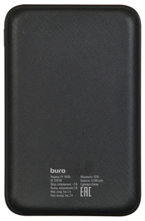 Внешний аккумулятор (Power Bank) 10000mAh Buro T4-10000 Black 