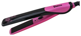Выпрямитель для волос SAKURA SA-4511BP 35Вт, керамика, 200 ºС, 1 режим, черный/розовый 