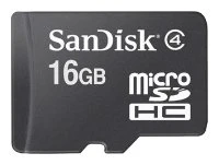 Карта памяти MicroSD SanDisk 16Gb Class 4 + адаптер SD