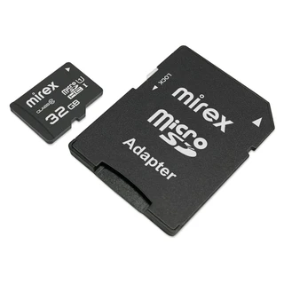 Карта памяти microSDHC Mirex 32 ГБ + адаптер SD 