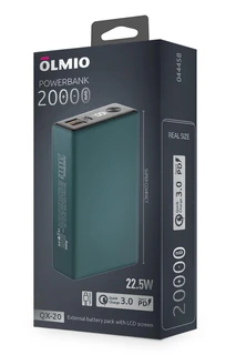Внешний аккумулятор OLMIO QX-20, 20000 мАч Midnight 