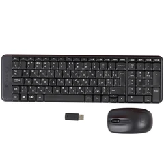 Купить Комплект (клавиатура + мышь) беспроводной Logitech Wireless Desktop MK220 Black USB / Народный дискаунтер ЦЕНАЛОМ