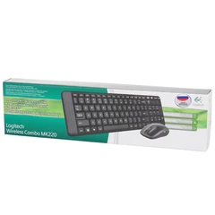Купить Комплект (клавиатура + мышь) беспроводной Logitech Wireless Desktop MK220 Black USB / Народный дискаунтер ЦЕНАЛОМ