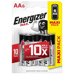 Купить Батарейки AA Energizer Max, 6 шт/уп / Народный дискаунтер ЦЕНАЛОМ