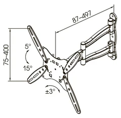 Купить Кронштейн Kromax TECHNO-5 для ТВ 15-55" / Народный дискаунтер ЦЕНАЛОМ