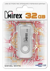 Купить Флеш накопитель 8Gb Mirex Swivel, белый / Народный дискаунтер ЦЕНАЛОМ
