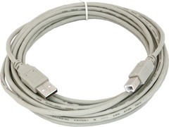 Купить Кабель соединительный USB A(m) USB B(m), 5 м, серый / Народный дискаунтер ЦЕНАЛОМ