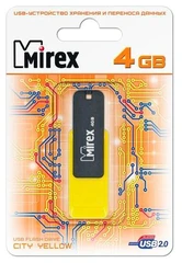 Купить USB-накопитель Mirex City 4 ГБ, USB 2.0, желтый (13600-FMUCYL04) / Народный дискаунтер ЦЕНАЛОМ
