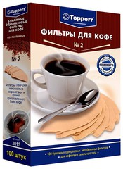 Купить Фильтры для кофе Topperr №2, 100 шт / Народный дискаунтер ЦЕНАЛОМ