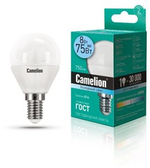 Купить Лампа светодиодная Camelion LED8-G45/845/E14 / Народный дискаунтер ЦЕНАЛОМ