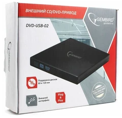 Купить Внешний оптический привод DVD±RW Gembird DVD-USB-02 / Народный дискаунтер ЦЕНАЛОМ