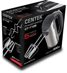 Купить Миксер CENTEK CT-1108, черный/нержавеющая сталь / Народный дискаунтер ЦЕНАЛОМ