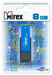 Купить USB-накопитель Mirex City 8 ГБ, USB 2.0, синий / Народный дискаунтер ЦЕНАЛОМ