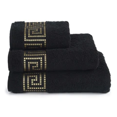 Купить Полотенце Донецкая Мануфактура MITO GRECO черный 70х130 см, махра / Народный дискаунтер ЦЕНАЛОМ