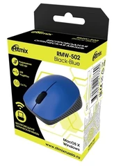 Купить Мышь беспроводная Ritmix RMW-502 black/blue / Народный дискаунтер ЦЕНАЛОМ