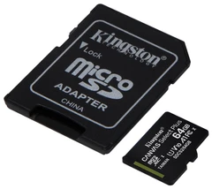 Купить Карта памяти microSDXC Kingston Canvas Select Plus 64GB + адаптер SD (SDCS2/64GB) / Народный дискаунтер ЦЕНАЛОМ