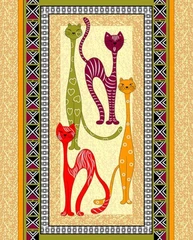 Купить Полотенце вафельное 45*60 Египетские кошки / Народный дискаунтер ЦЕНАЛОМ
