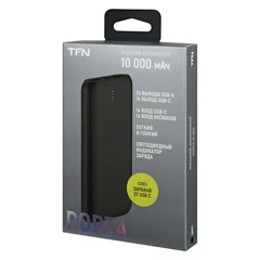 Купить Внешний аккумулятор TFN Porta 10, 10000 мАч, черный / Народный дискаунтер ЦЕНАЛОМ