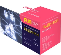 Купить Гирлянда светодиодная FunRay Льдинки холодный белый, 4 м / Народный дискаунтер ЦЕНАЛОМ