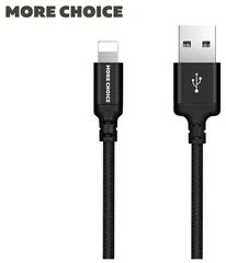 Купить Кабель More choice K12i USB-A 2.0 - Lightning, 1 м, черный / Народный дискаунтер ЦЕНАЛОМ