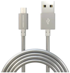 Купить Кабель More choice K31m USB - microUSB, 1 м, 2.1 A, серебряный / Народный дискаунтер ЦЕНАЛОМ