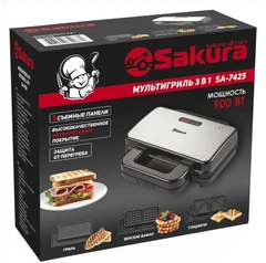 Купить Мультигриль Sakura SA-7425, серебристый / Народный дискаунтер ЦЕНАЛОМ