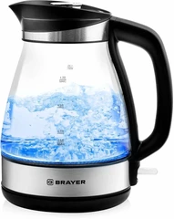 Купить Чайник BRAYER BR1048, серебристый/черный / Народный дискаунтер ЦЕНАЛОМ