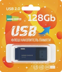 Купить USB-накопитель More Choice MF128 128 ГБ, USB 2.0, темно-синий / Народный дискаунтер ЦЕНАЛОМ