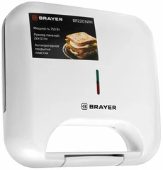 Купить Сэндвичница BRAYER BR2203WH, белый / Народный дискаунтер ЦЕНАЛОМ