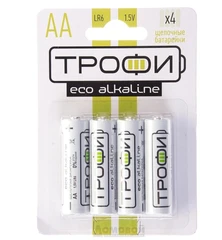 Купить Батарейка AA Трофи ECO LR6-4BL / Народный дискаунтер ЦЕНАЛОМ