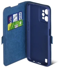 Купить Чехол-книжка DF rmFlip-31 для Realme C31, синий / Народный дискаунтер ЦЕНАЛОМ