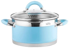 Купить Кастрюля LARA Sky Blue LR02-443, 4.4 л / Народный дискаунтер ЦЕНАЛОМ