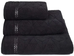 Купить Полотенце Донецкая мануфактура ROCCE NERE черный 50х100 см, махра / Народный дискаунтер ЦЕНАЛОМ