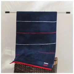 Купить Полотенце Донецкая Мануфактура RUSSIAN STRIPE синий 70х130 см, махра / Народный дискаунтер ЦЕНАЛОМ