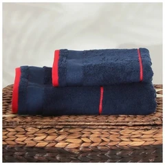 Купить Полотенце Донецкая Мануфактура RUSSIAN STRIPE синий 70х130 см, махра / Народный дискаунтер ЦЕНАЛОМ