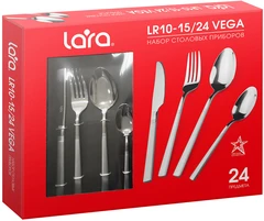Купить Набор столовых приборов LARA LR10-15/24 Vega Mirror, 24 предмета / Народный дискаунтер ЦЕНАЛОМ