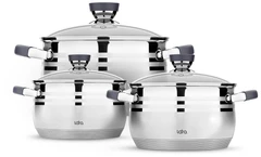 Купить Набор кастрюль LARA LR02-120 серия Mercury, 6 пр. / Народный дискаунтер ЦЕНАЛОМ