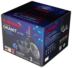 Купить Набор посуды Kukmara Granit Ultra, 4пр / Народный дискаунтер ЦЕНАЛОМ