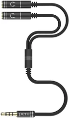 Купить Переходник PERO AD-07 Jack 3.5 (m) - 2хJack 3.5 (f), 0.34 м / Народный дискаунтер ЦЕНАЛОМ